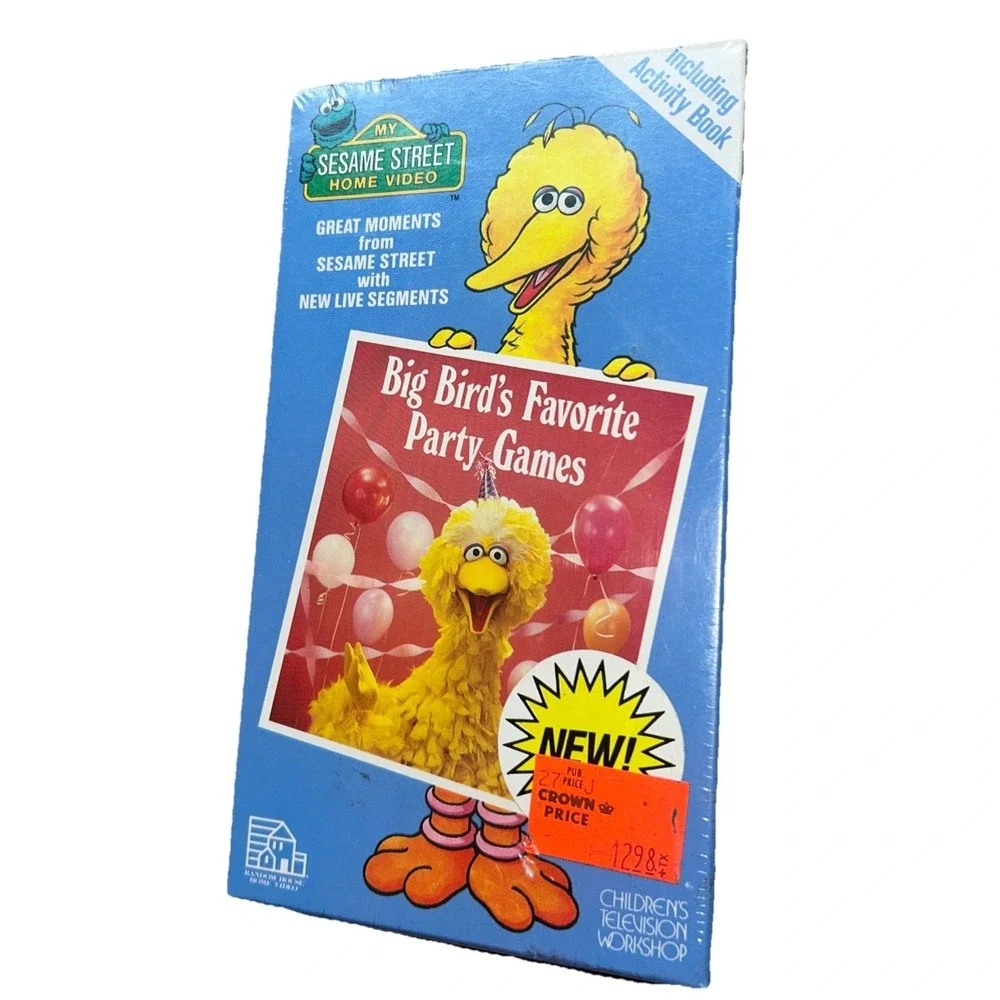 Sesame Street: Big Bird's Favorite Party Games VHS Tape 1988 Rare Cartoon SEALED